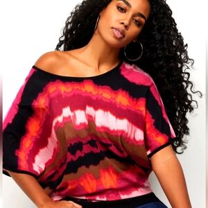 Tie Dye Slouchy Pullover Sweater